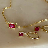 Huggie Earrings With CZ Drop