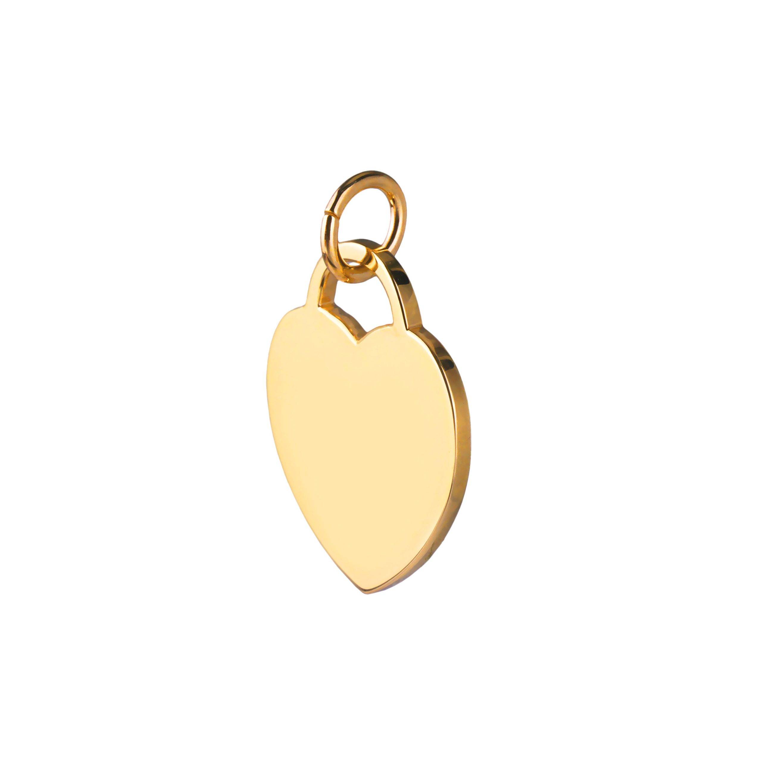 XL Yellow Gold Heart Tag Pendant