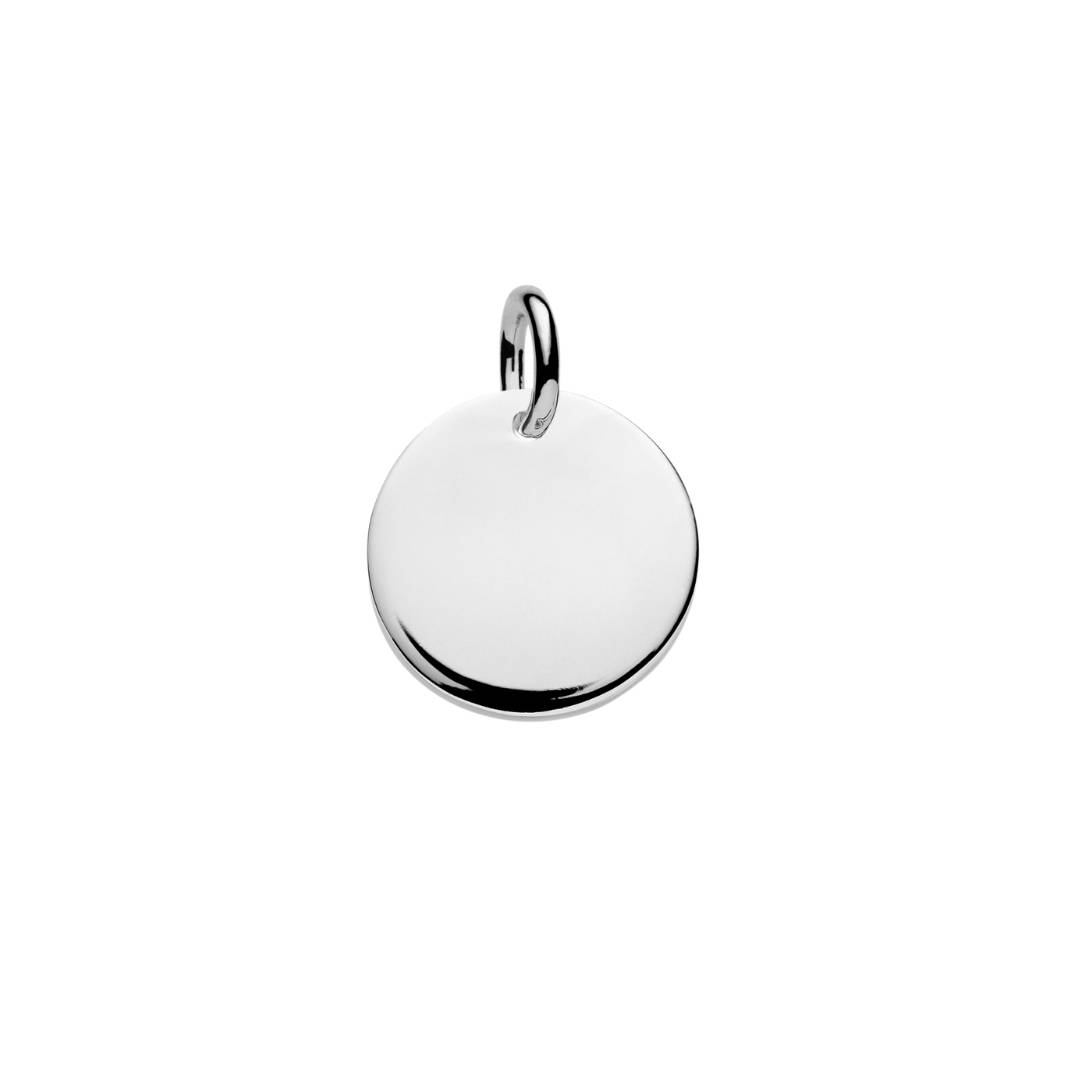 sterling silver 15mm disc pendant