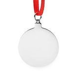 Engraved Silver Bauble Ornament