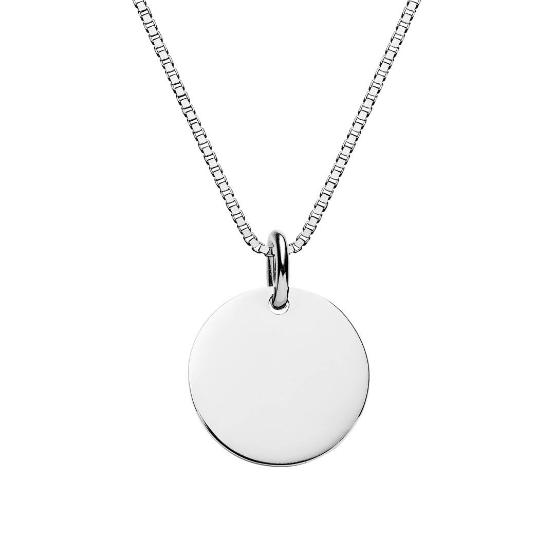 Silver Disc Necklace & Box Chain