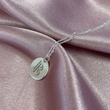 Silver Disc Necklace With Satellite Chain