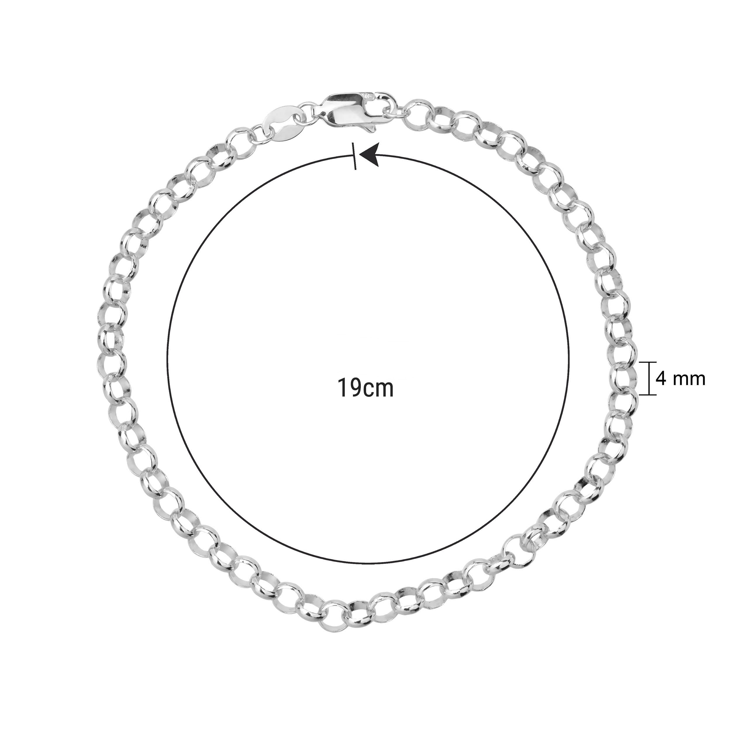 silver belcher bracelet with round links