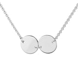 Silver Double Disc Necklace