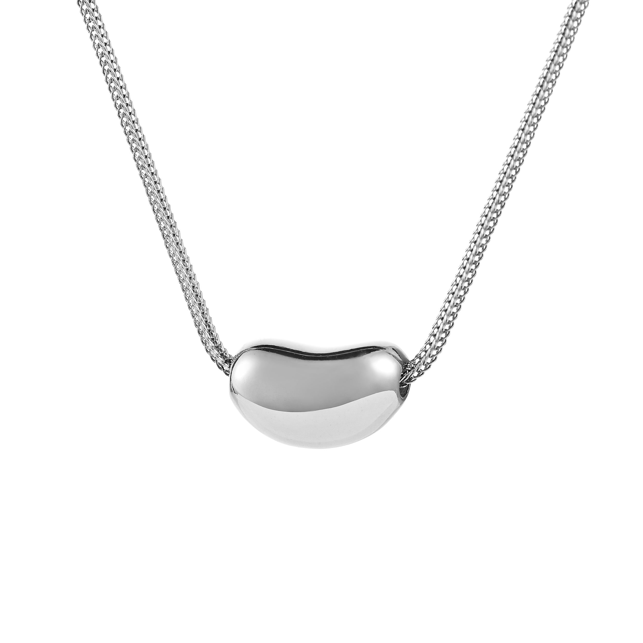 silver pebble necklace personalised jewellery