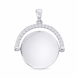Spinning Disc Pendant with CZ detail.