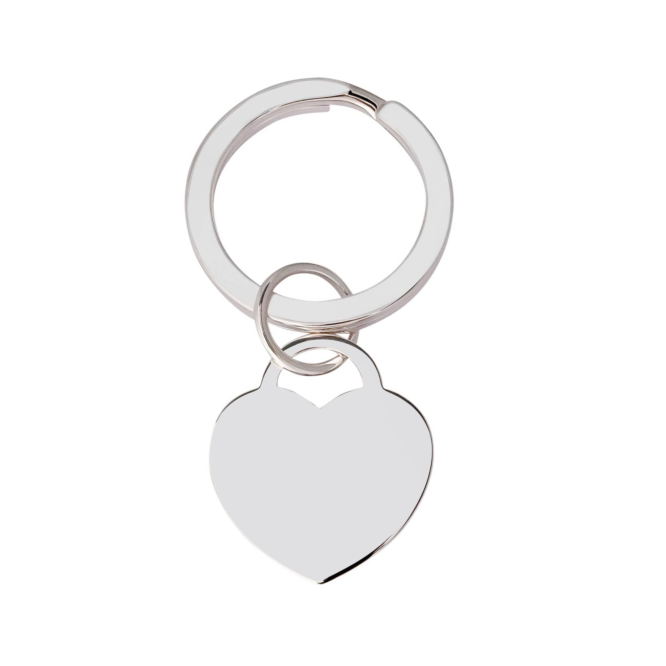 solid sterling silver heart keyring