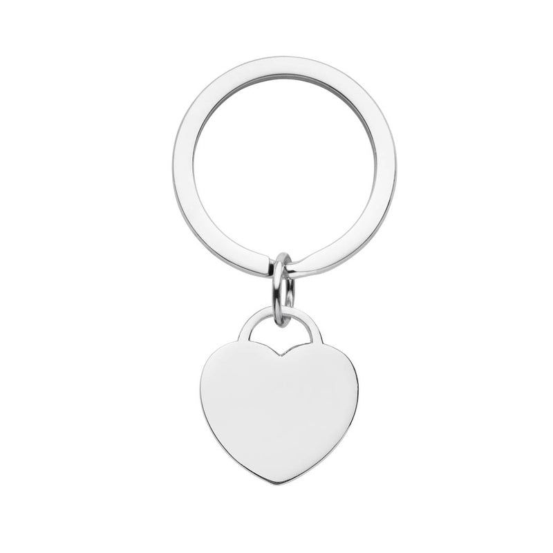 stainless steel engraved heart keyring