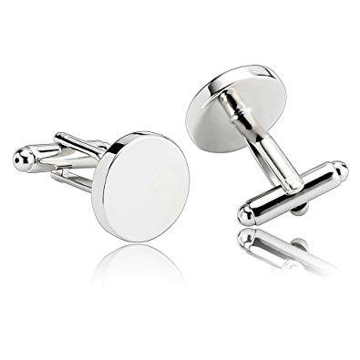 mens round engraved cufflinks