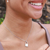 personalise this silver lock necklace