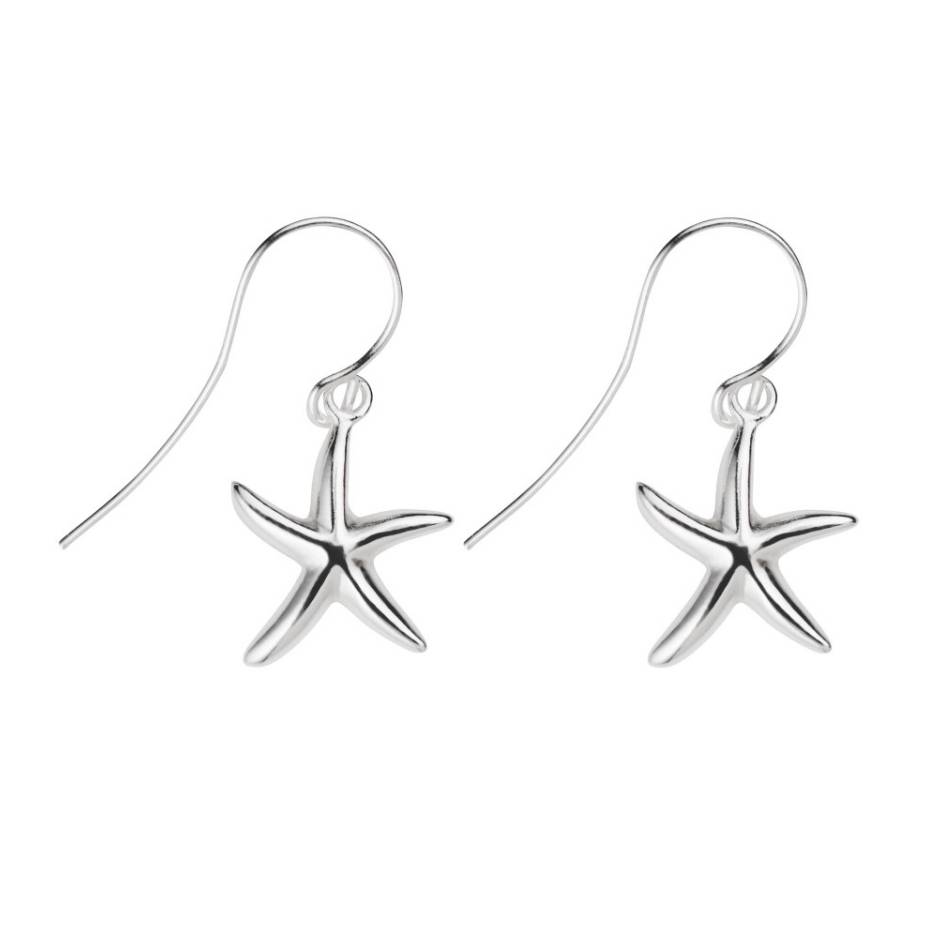 sterling silver starfish earrings