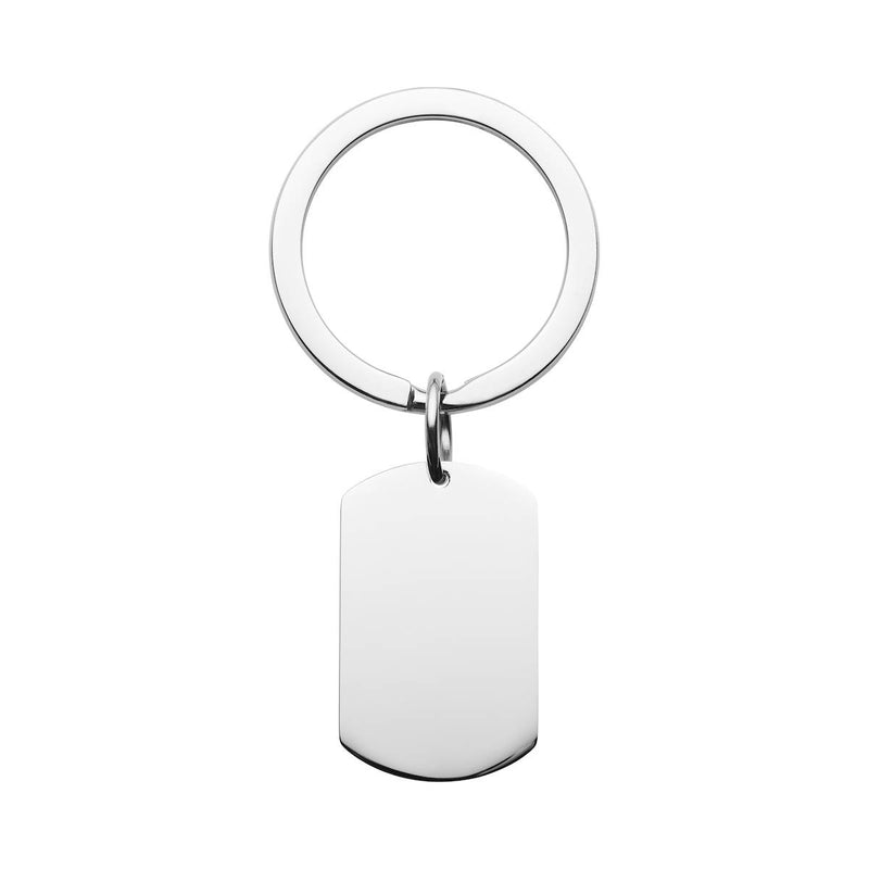 steel dog tag keyring can be engraved with photo