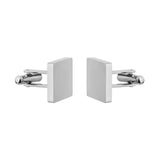 steel square cufflinks side view