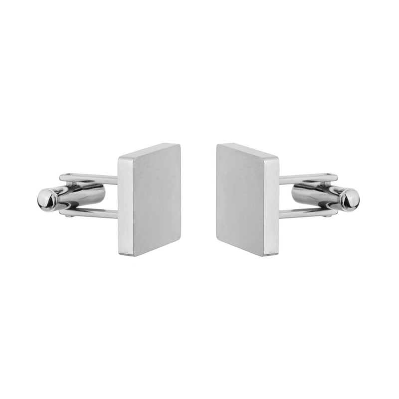 steel square cufflinks side view