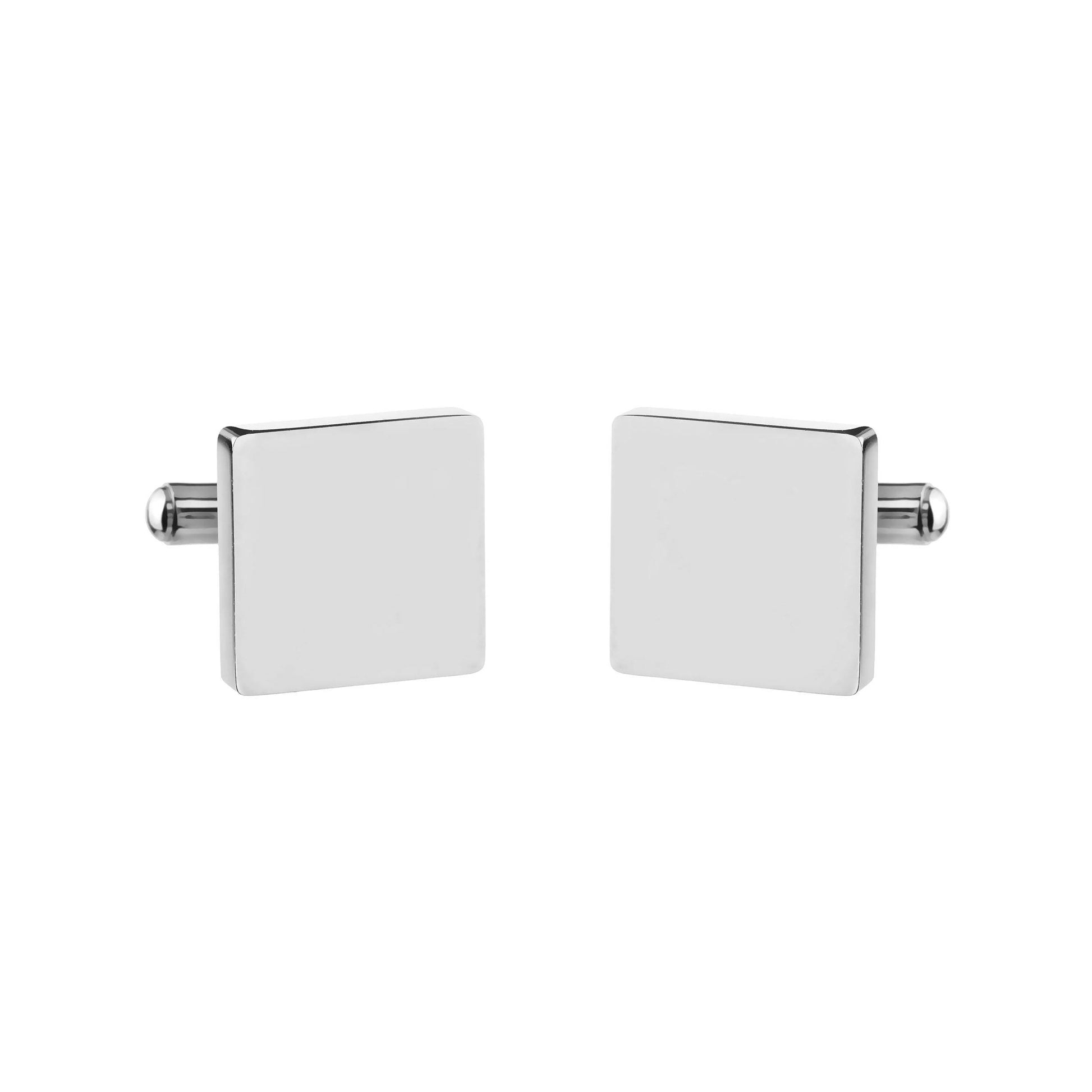 steel square cufflinks