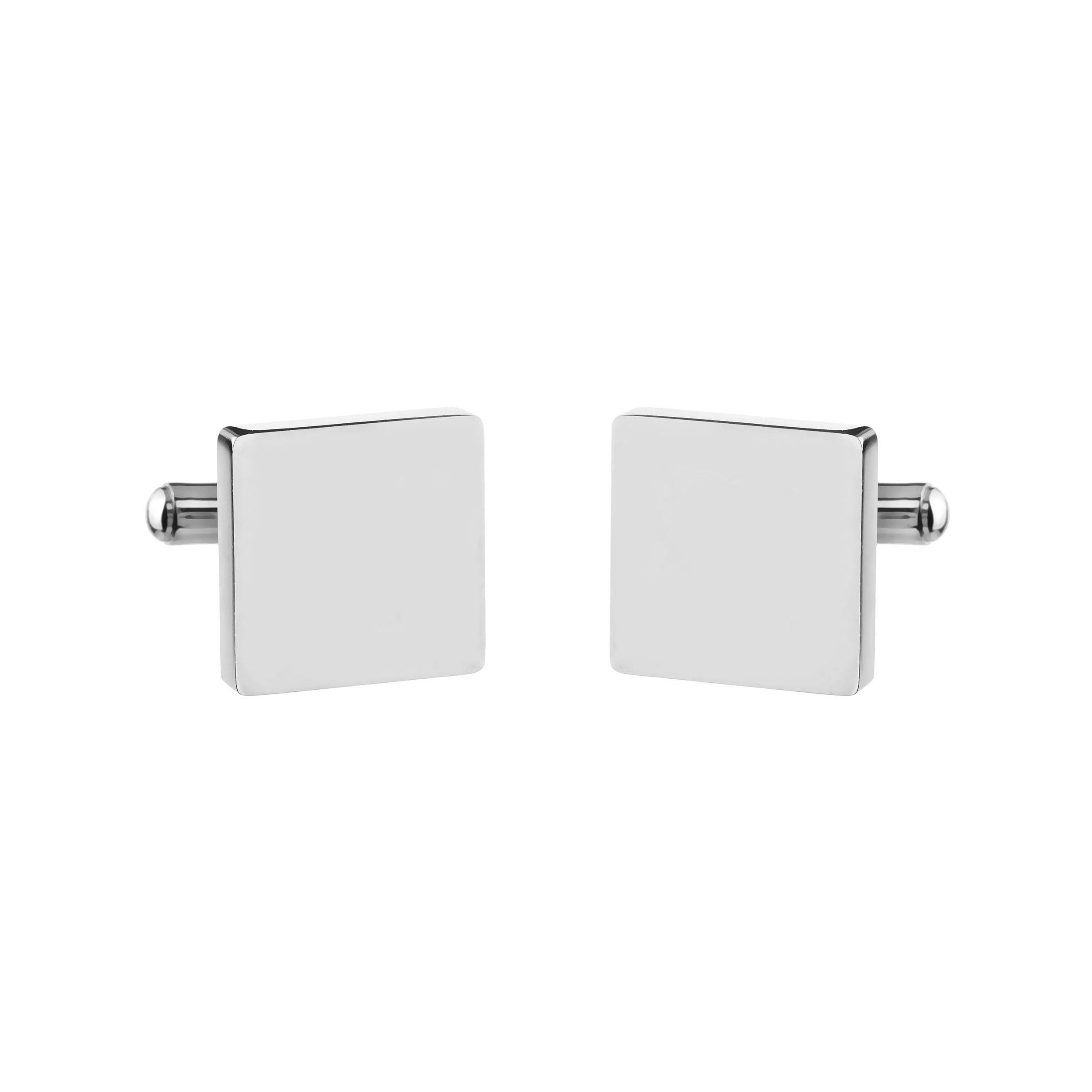 steel square cufflinks