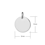 sterling silver 15mm disc pendant dimensions