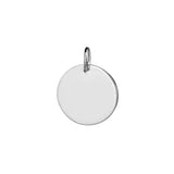 sterling silver 15mm disc pendant