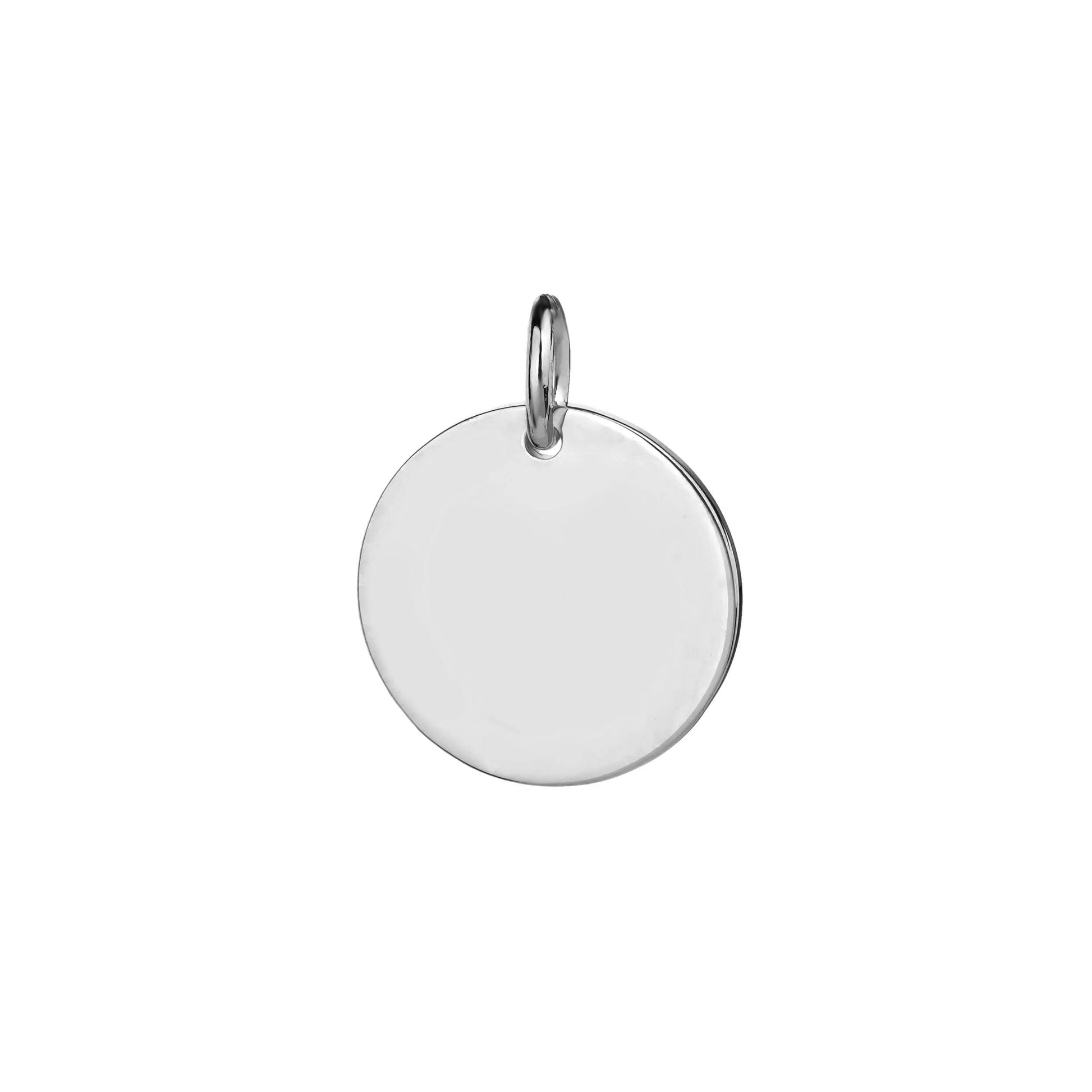 sterling silver 15mm disc pendant