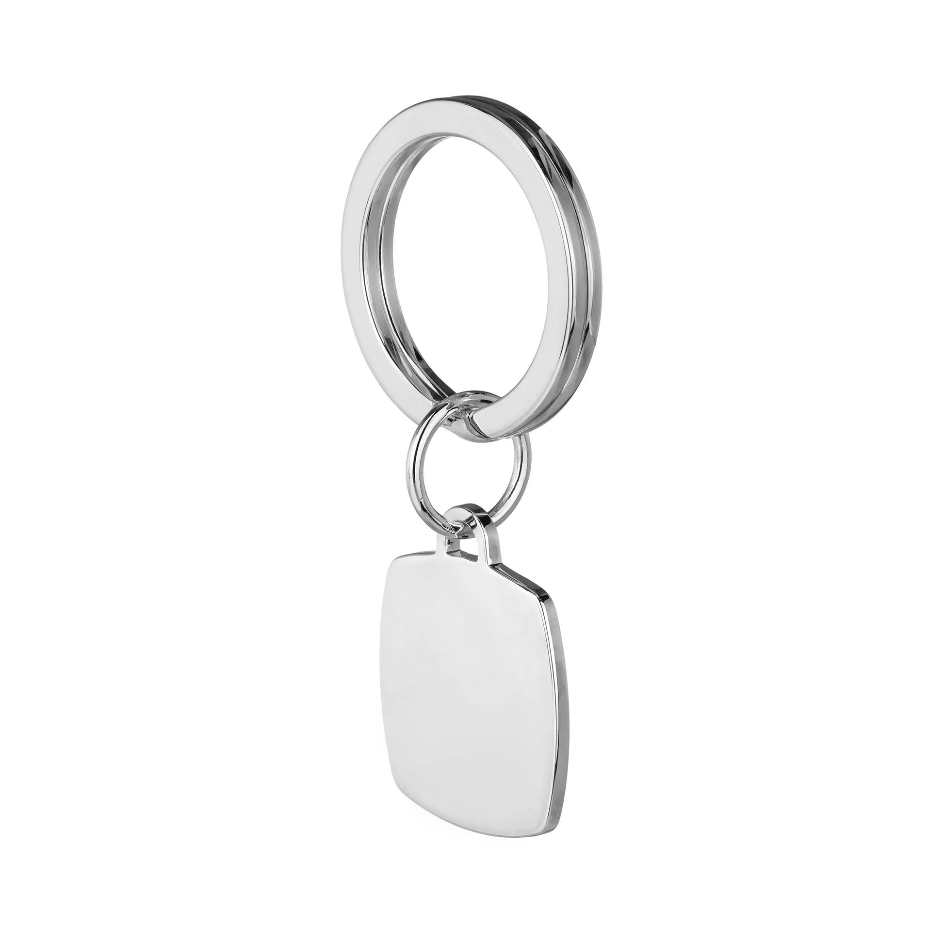 sterling silver cushion keyring side view