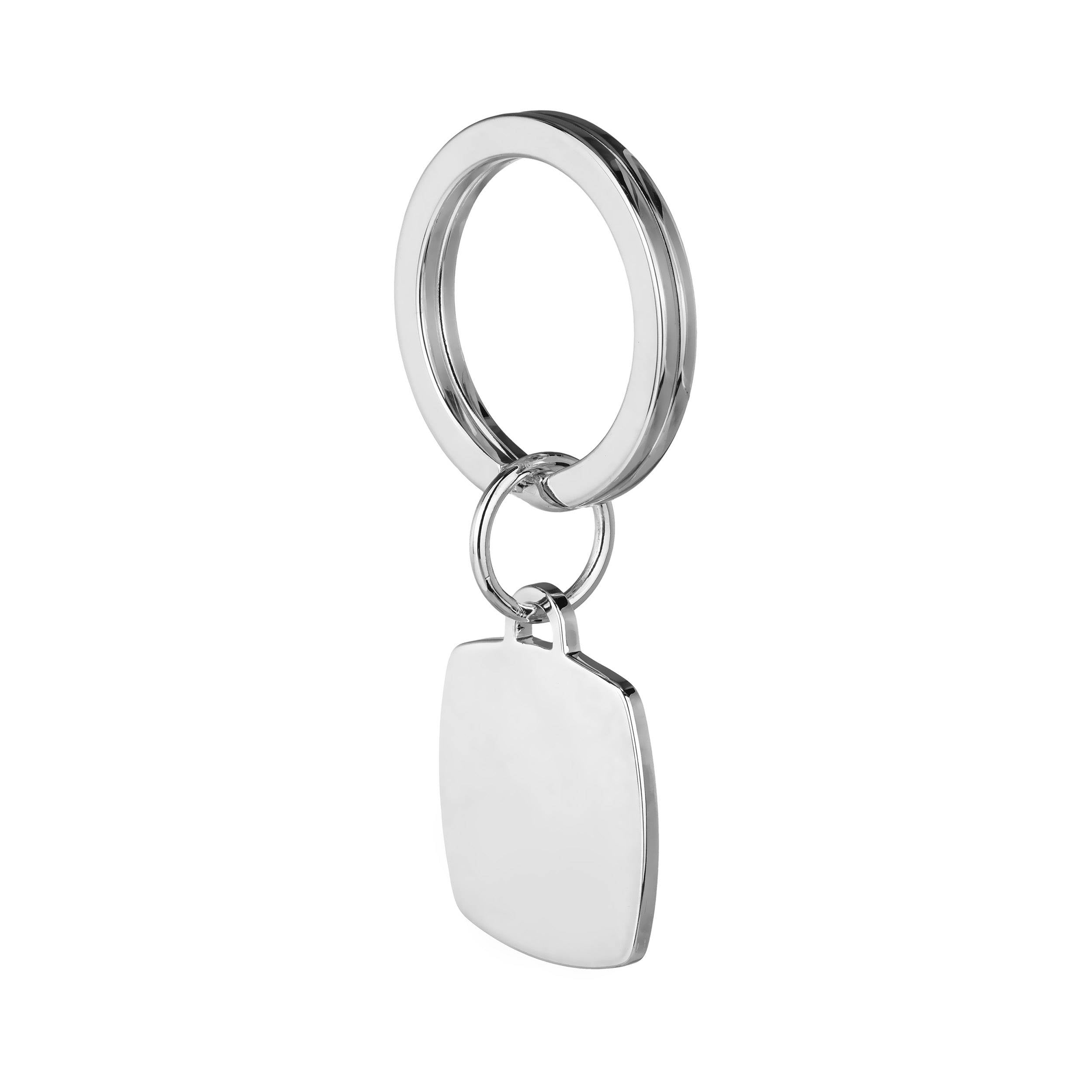 sterling silver cushion keyring side view