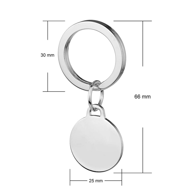 sterling silver disc keyring dimensions