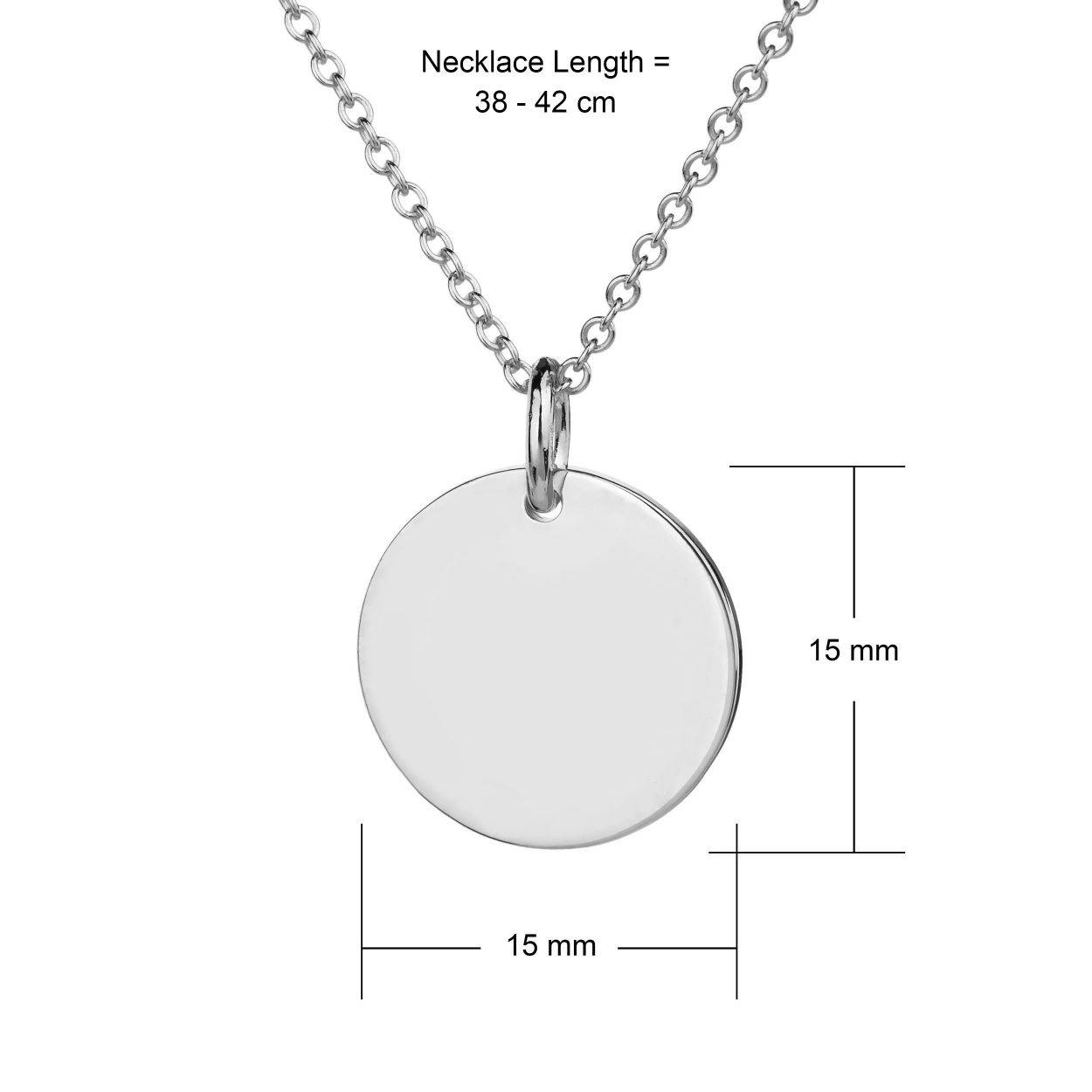 sterling silver disc necklace dimensions