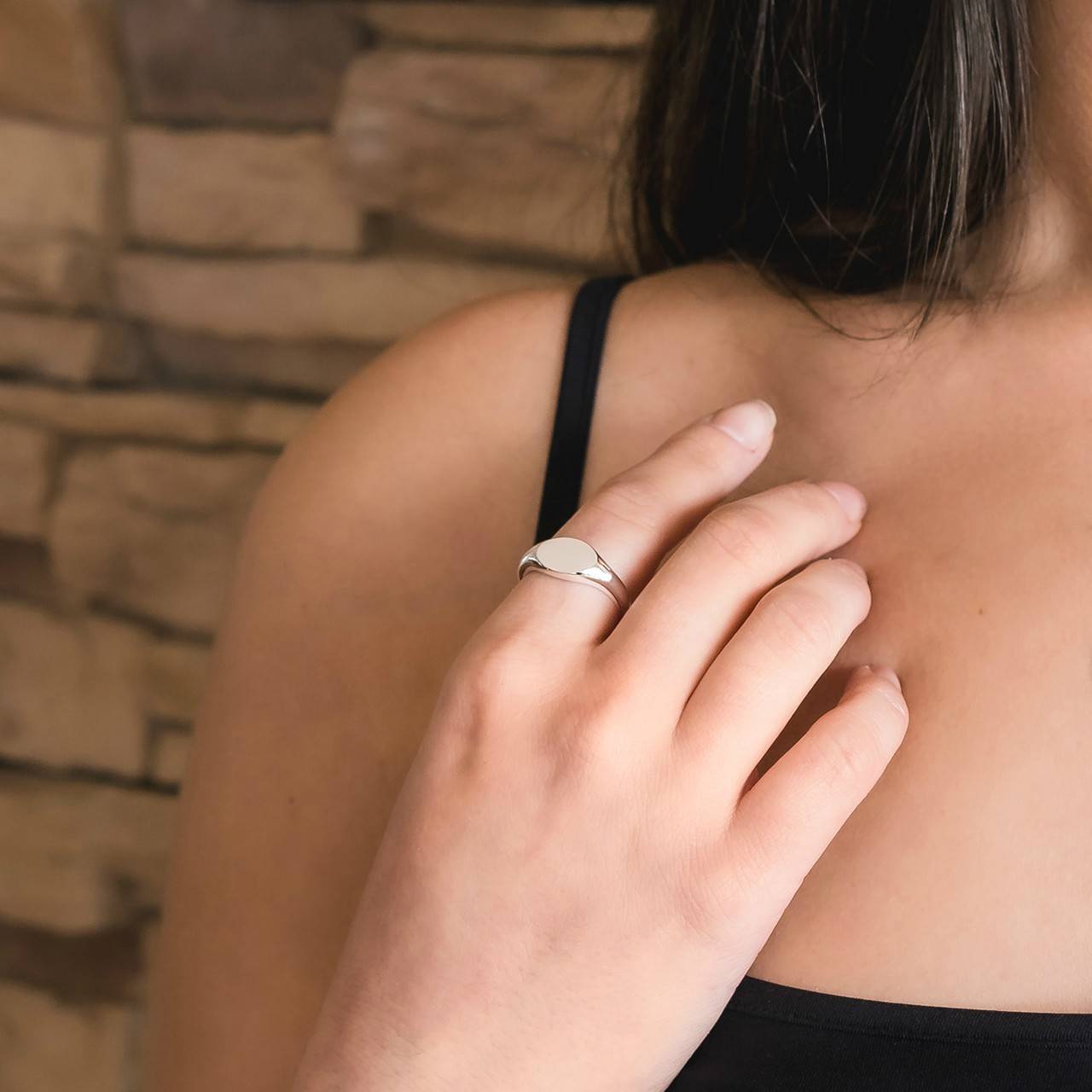 Sterling silver signet ring