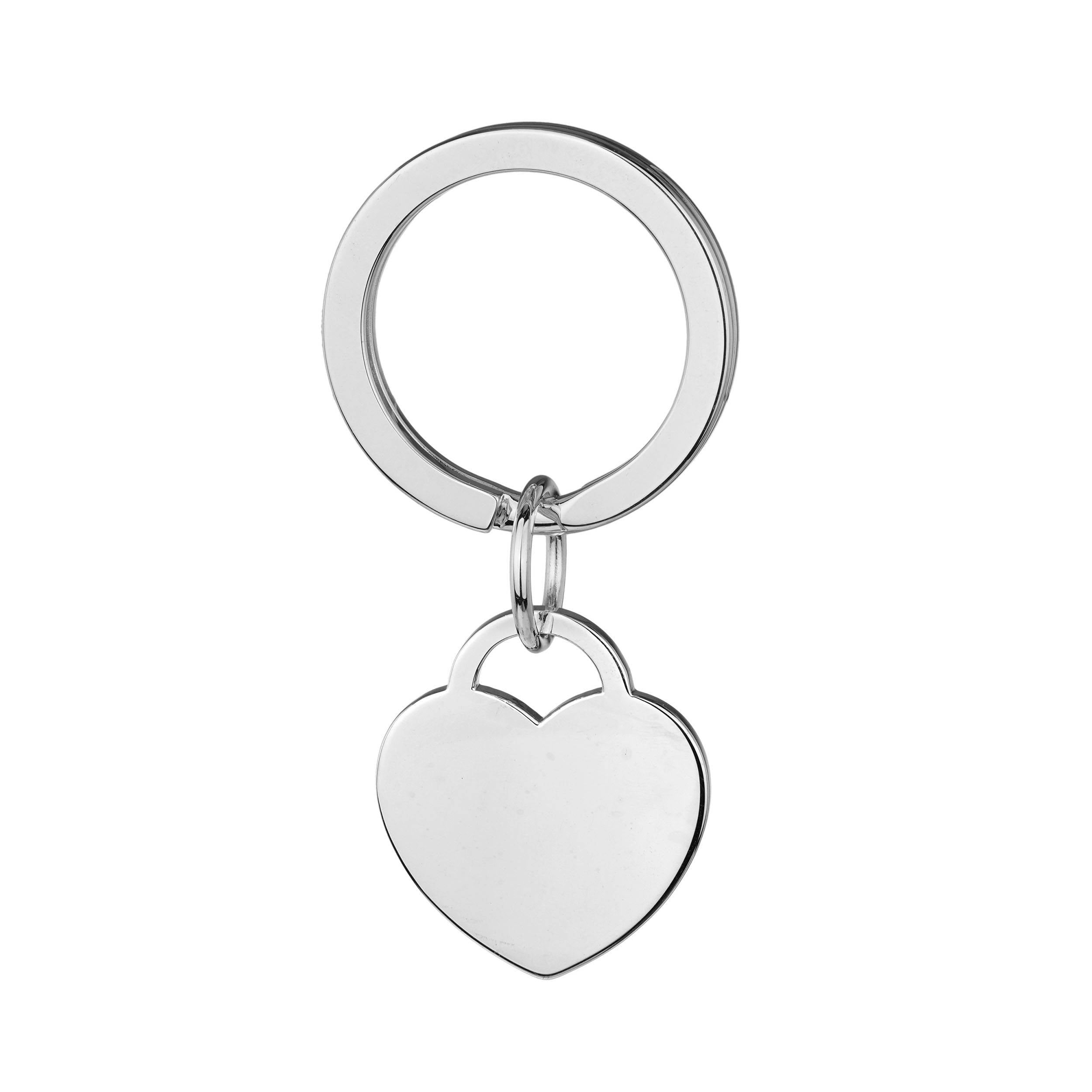 sterling silver heart keyring add engraving