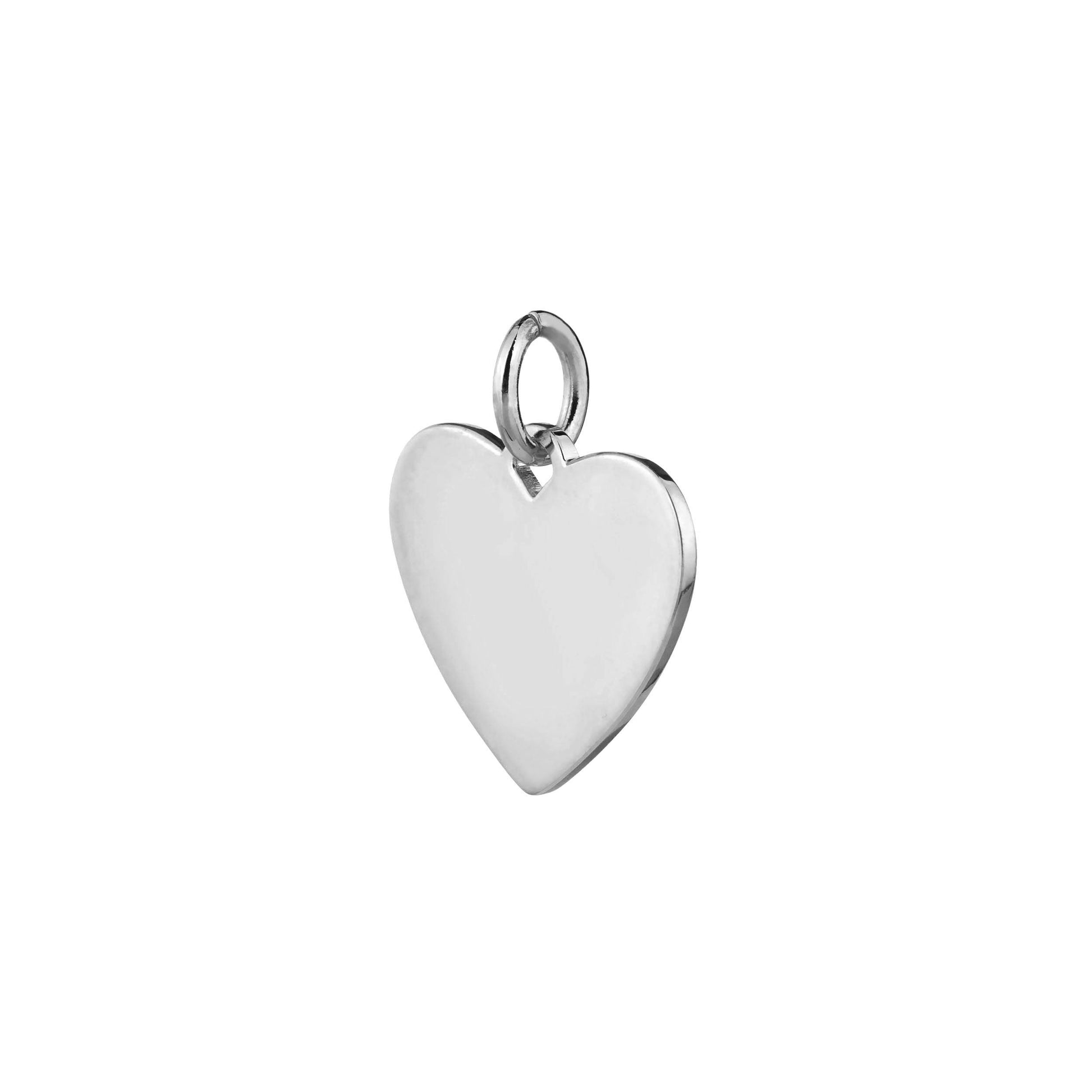 sterling silver heart pendant 17mm wide side view