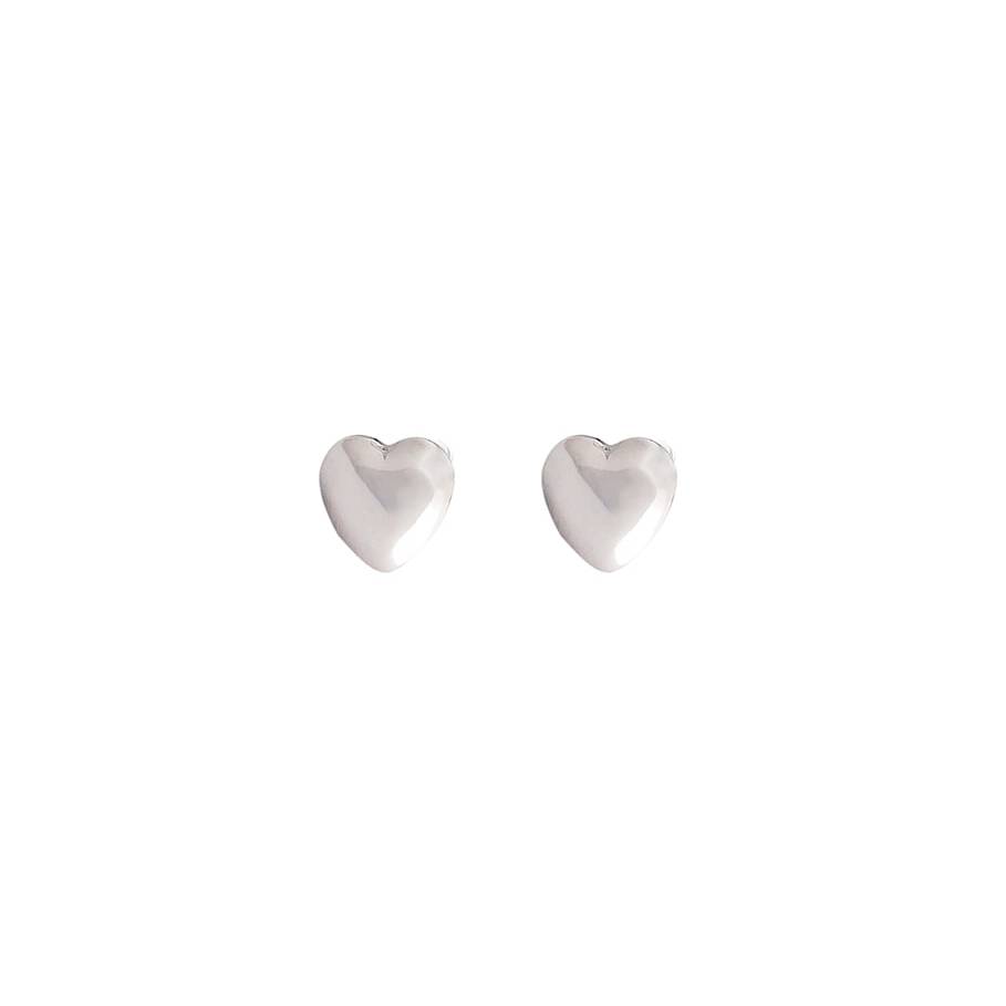 sterloing silver heart stud earrings