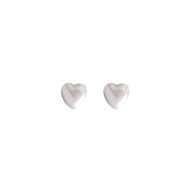 sterloing silver heart stud earrings