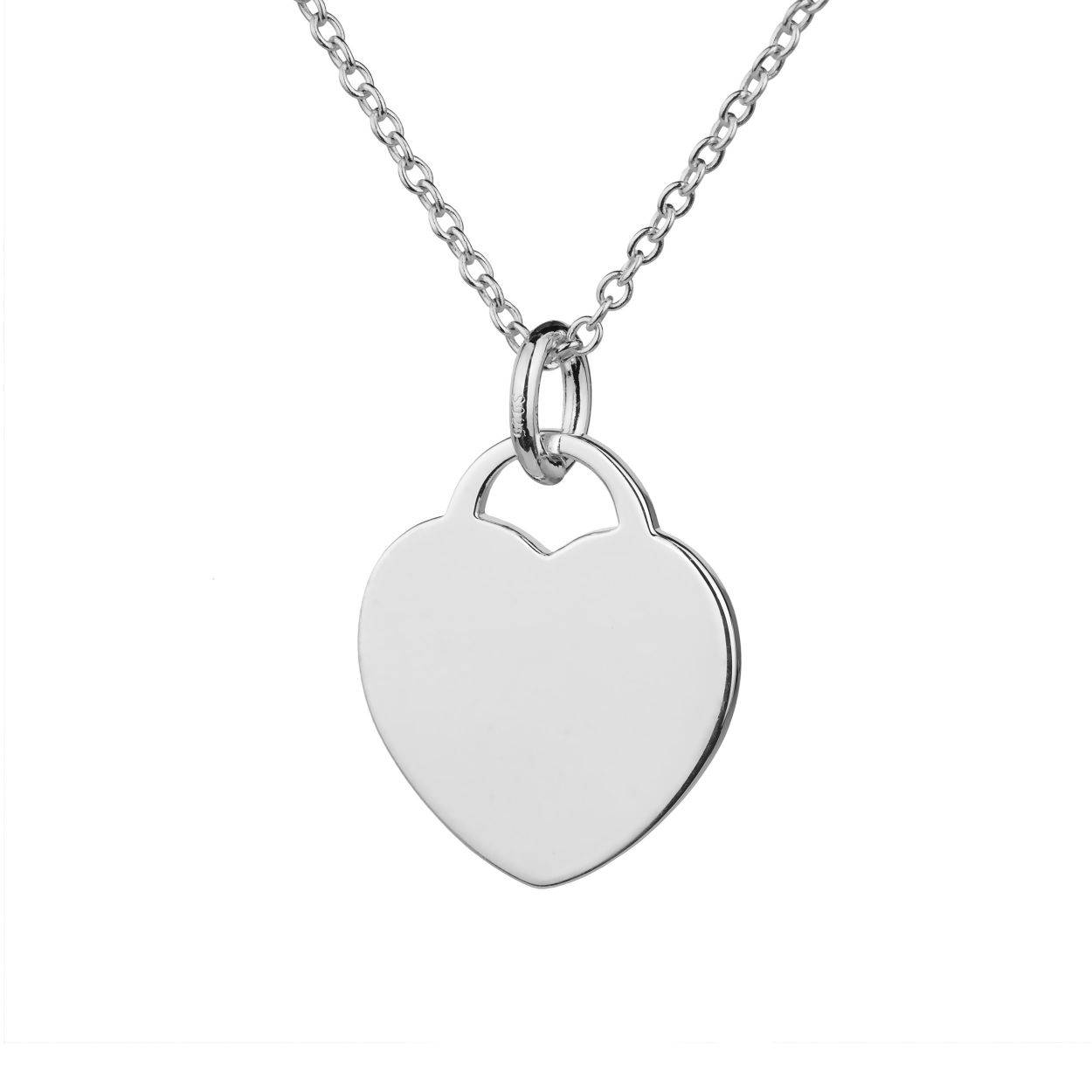 sterling silver heart tag necklace