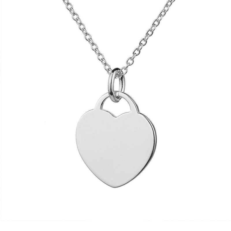 sterling silver heart tag necklace