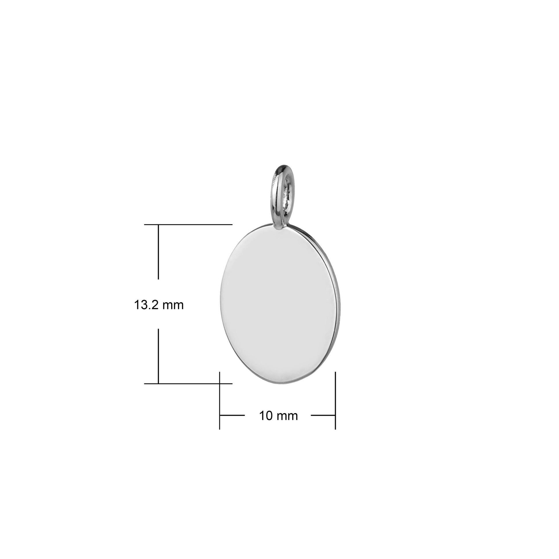 sterling silver oval pendant dimensions