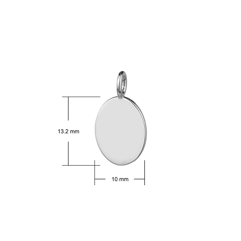 sterling silver oval pendant dimensions