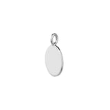sterling silver oval pendant side view