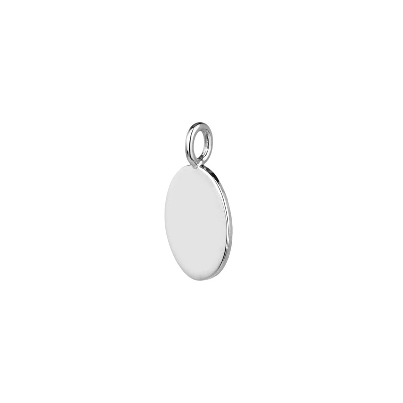 sterling silver oval pendant side view