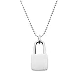 925 silver lock pendant with ball chain