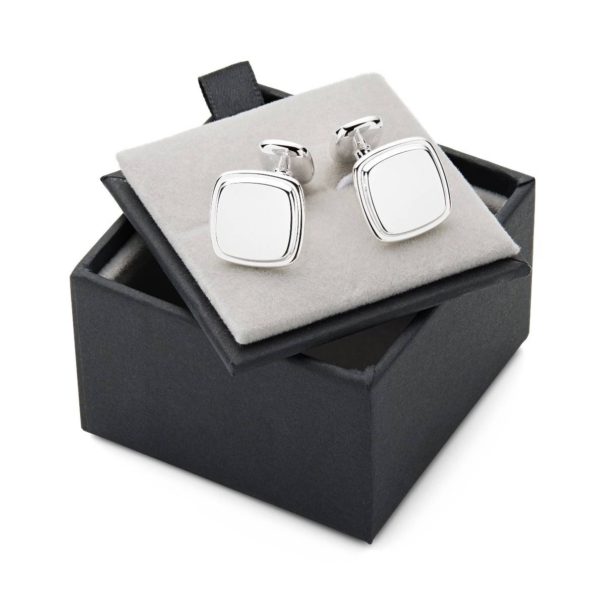 sterling silver square cufflinks wit gift box