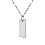 Engraved Silver Bar Pendant