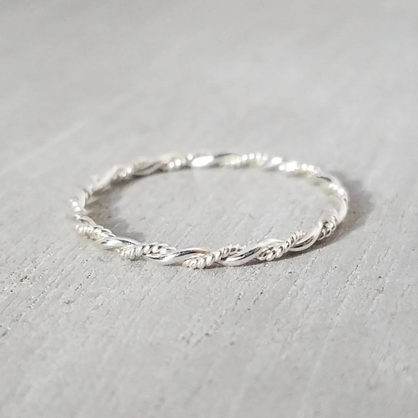 sterling silver double twisted ring