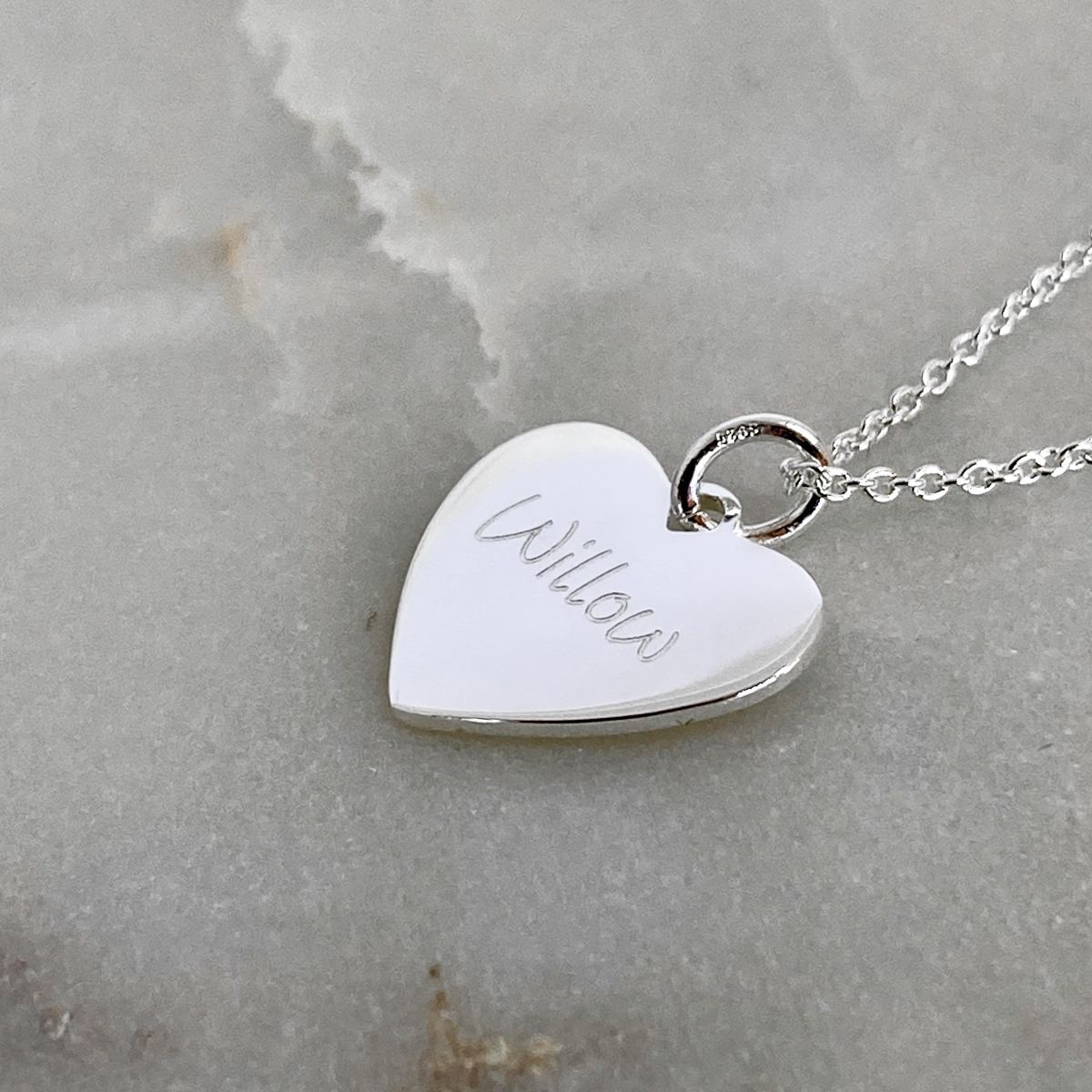 sterling silver necklace engraved with a name