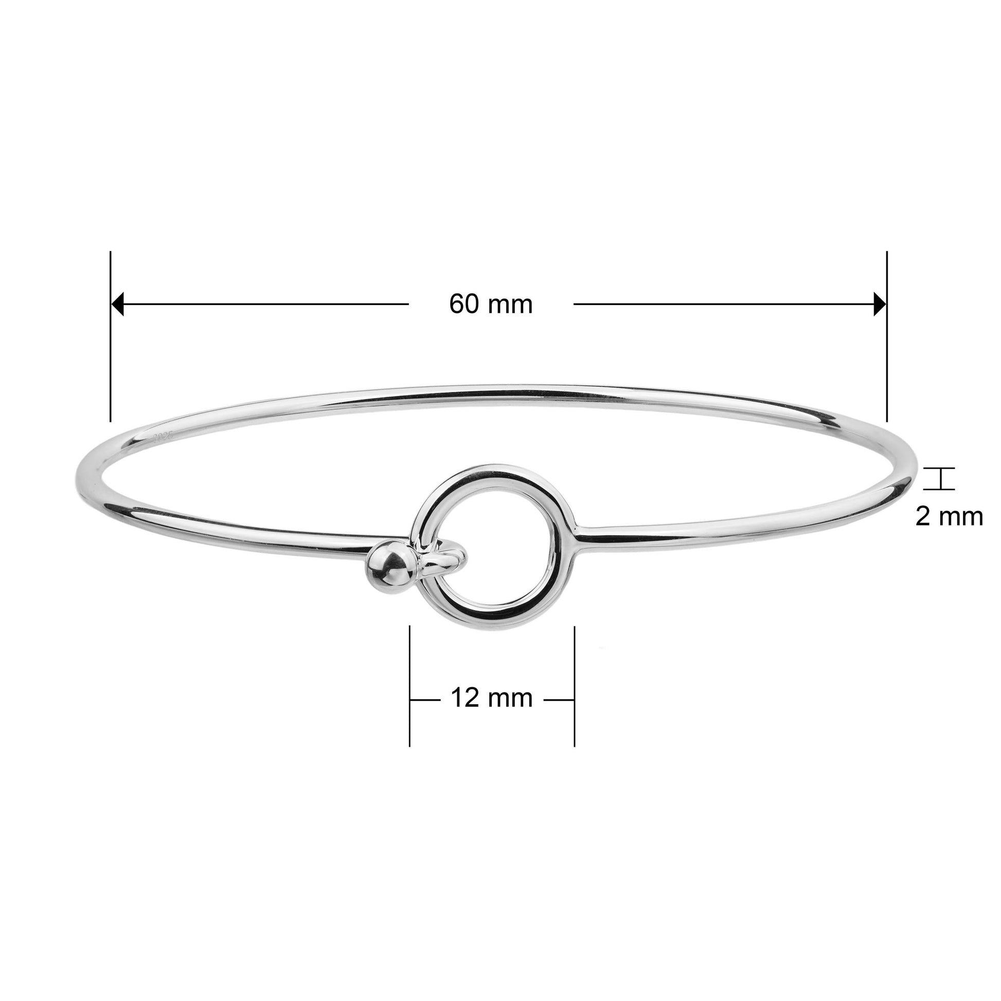 sterling silver opening disc bangle