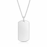 Sterling Silver Dog Tag Pendant with CZ Bail