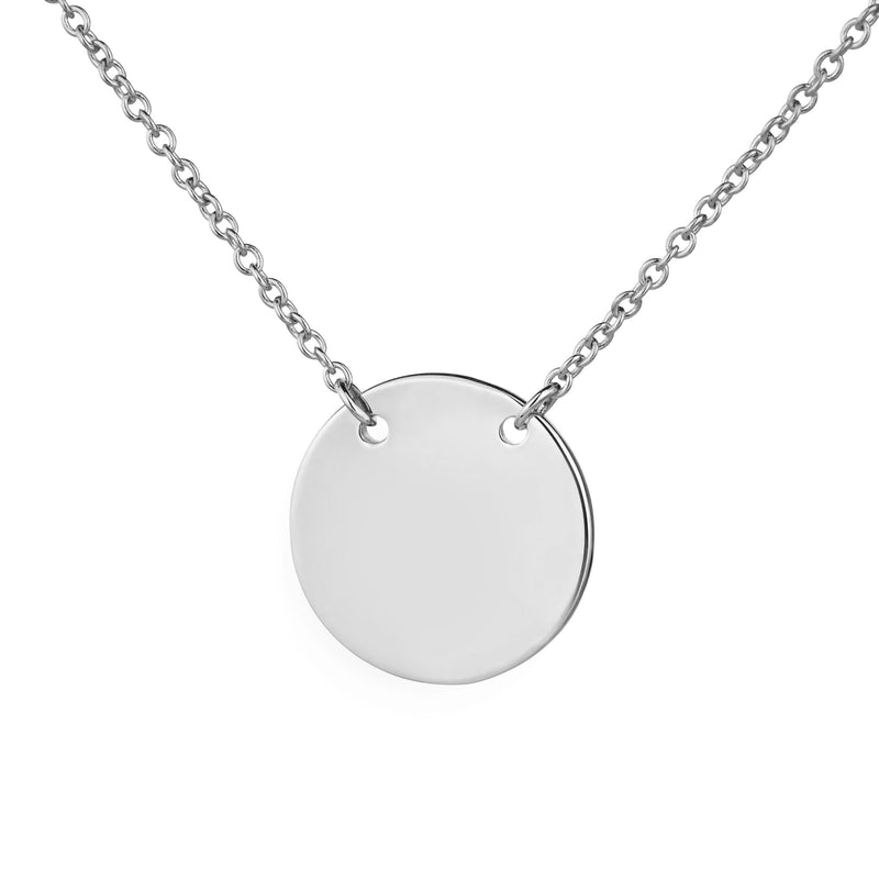 personalise this disc necklace by adding your own engraved text or symbols