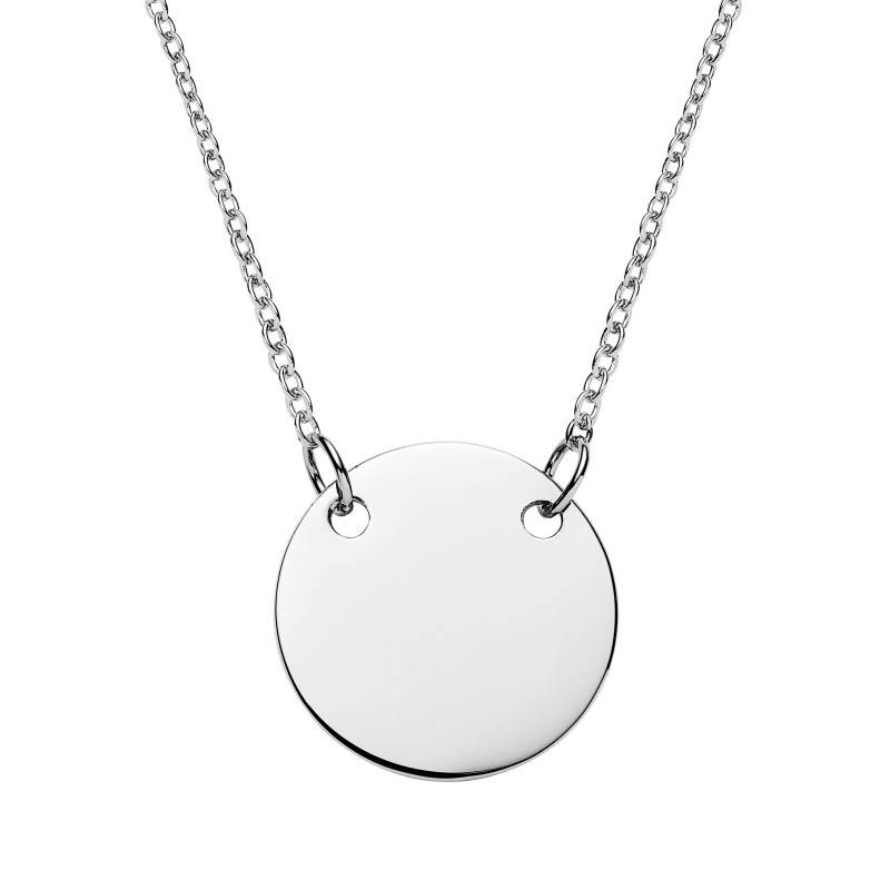 sterling silver suspended disc necklace