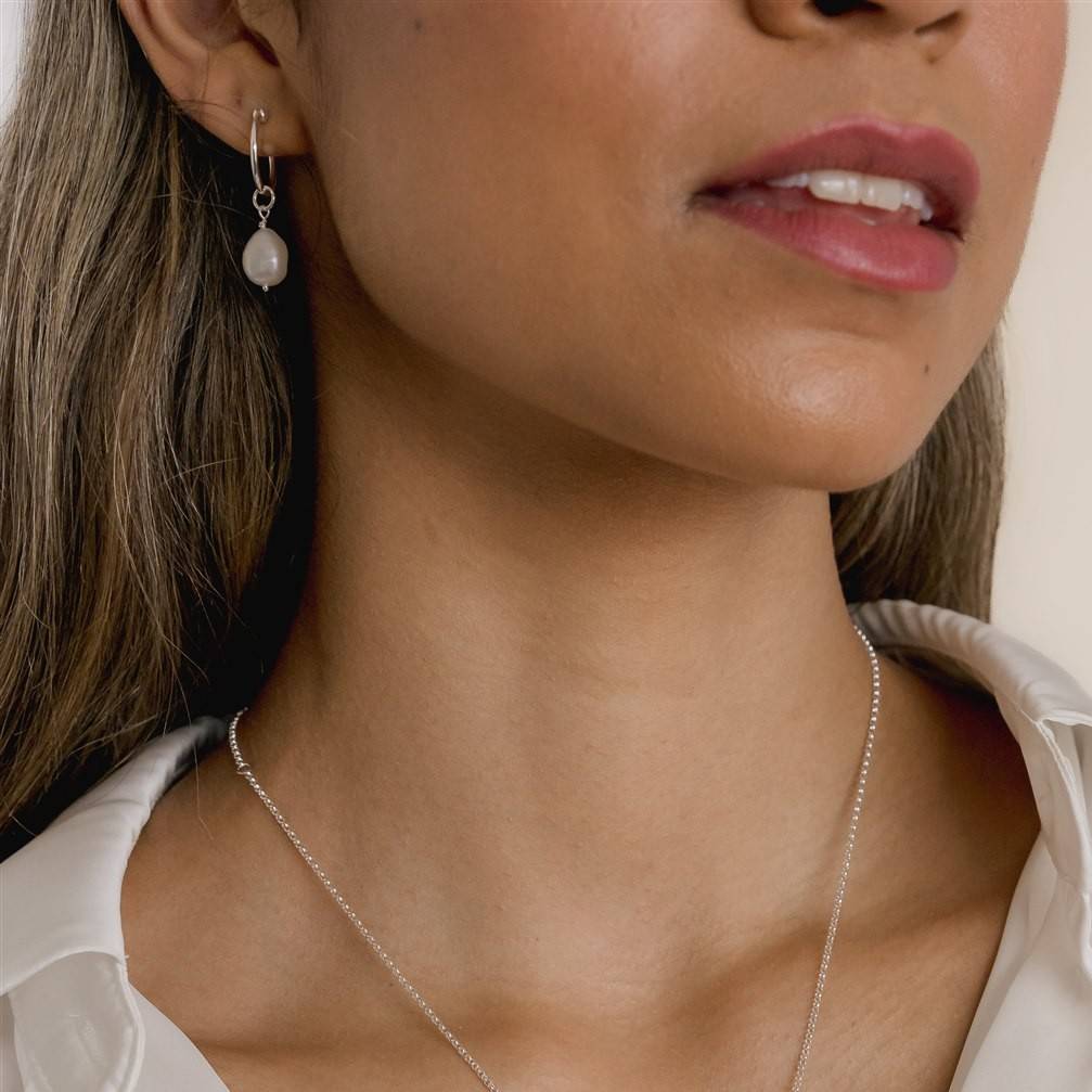 the silver store's pearl drop earrings