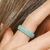 Sterling Silver Turquoise Pavé Band Ring