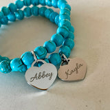 Turquoise Stretch Bead Bracelet